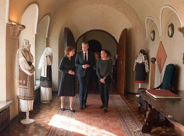 Princess Stephanie of Monaco met with Princess Margareta and Prince Radu of Romania at Elisabeta Palace, Bucharest