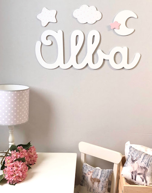 letras y nombres de   bebé para decorar habitación infantil