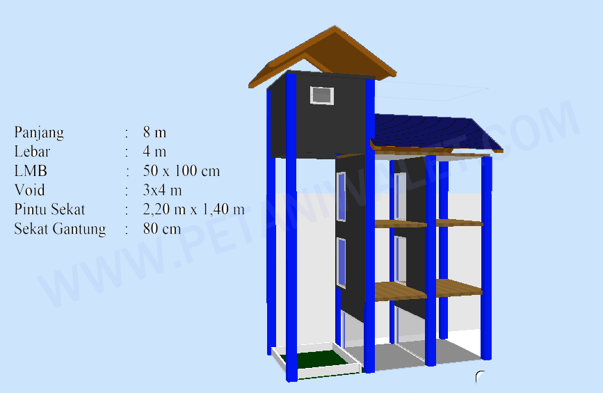 Desain Rumah/Gedung Walet Ukuran 4x8 m | Petani Walet