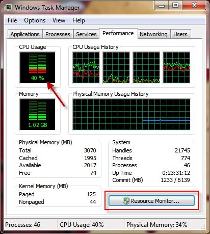 cpu usage window svchost fix due monitor resource click button