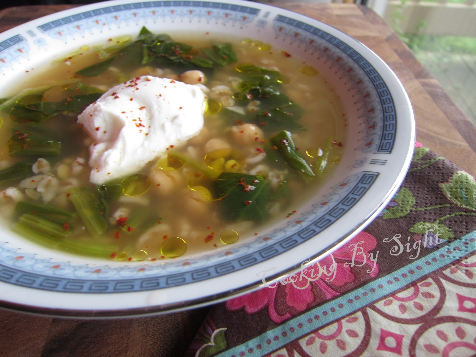 Turkish Chickpea Soup with Farro and Spinach