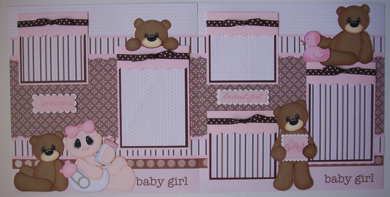 BLJ Graves Studio: Baby Girl Scrapbook Page