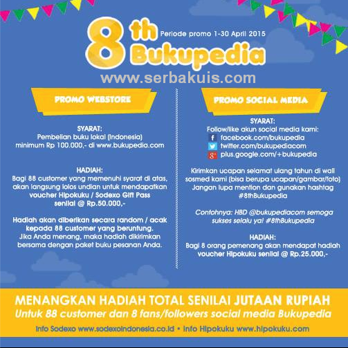 Promo Kuis 8 Tahun Bukupedia Berhadiah Total Jutaan Rupiah