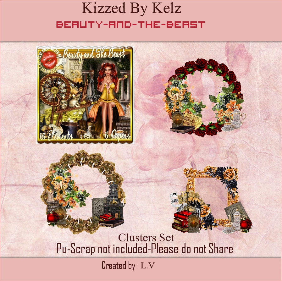Kizzed By Kelz New Beauty and The Beast Clusters and Timeline Set in