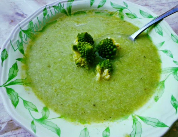 Cream of Romanesco soup by Laka kuharica: fresh ginger gives a tang to this creamy vegetable soup.