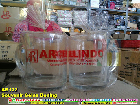 jual Souvenir Gelas Bening