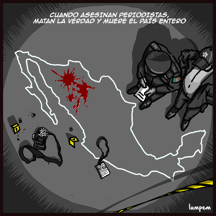 La huella de México asesinado yace
