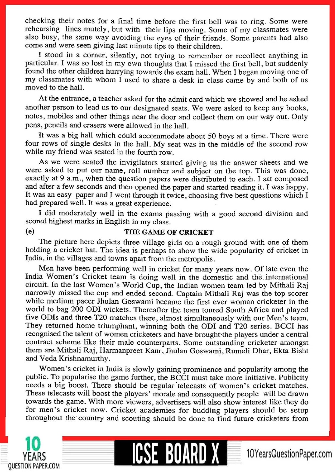 2018 English Language Class 10 ICSE board Question Paper ICSE English Language Solved Question Paper 2018