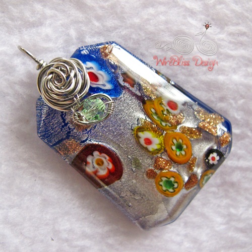 WireBliss's Wire Jewelry: Wire Wrap Bail - Wired Rose Motif
