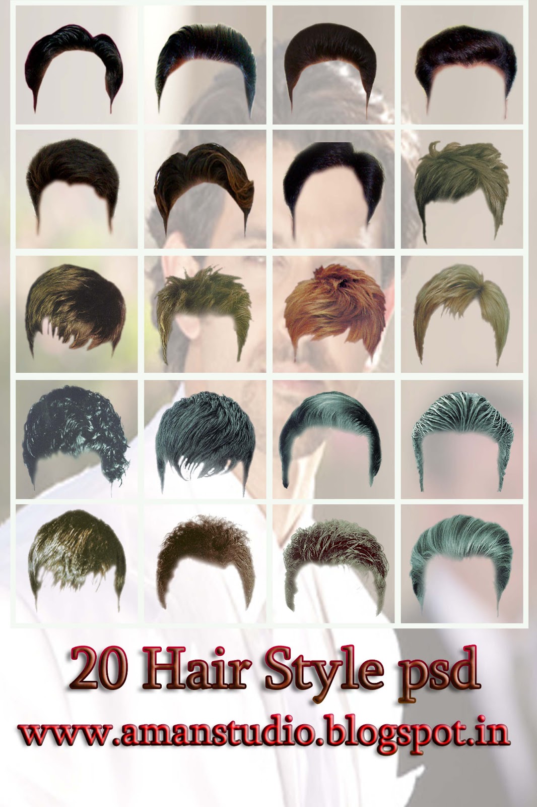 aman studio: 20 hair style psd