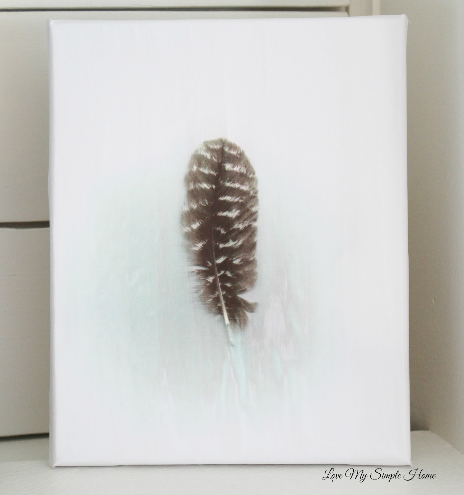 DIY Feather Print On Canvas love my simple home