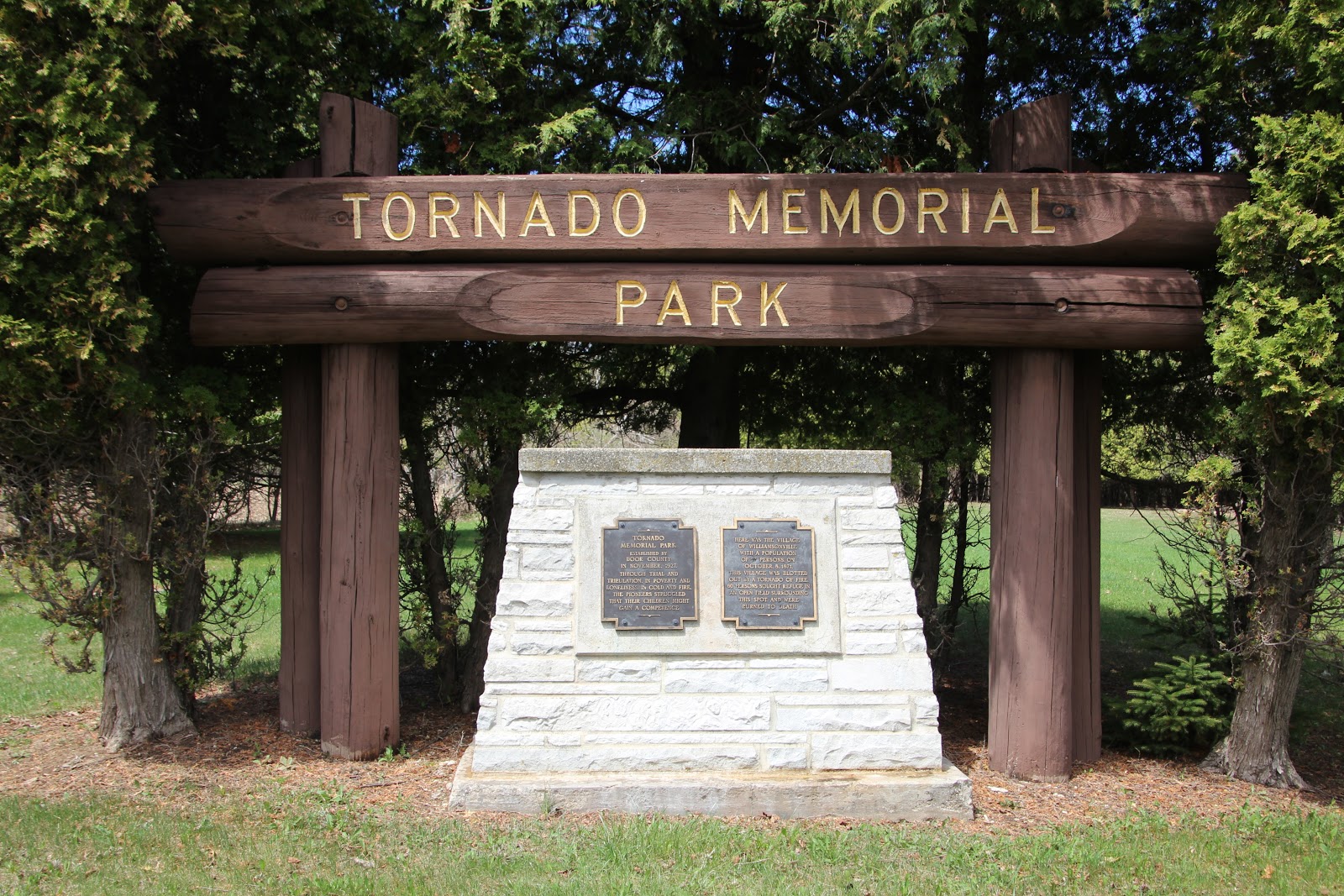 Wisconsin Historical Markers Tornado Memorial Park