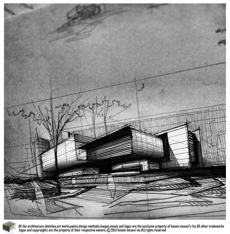 20 Contoh Gambar  Sketsa  Bangunan Arsitektur  Jurnal 