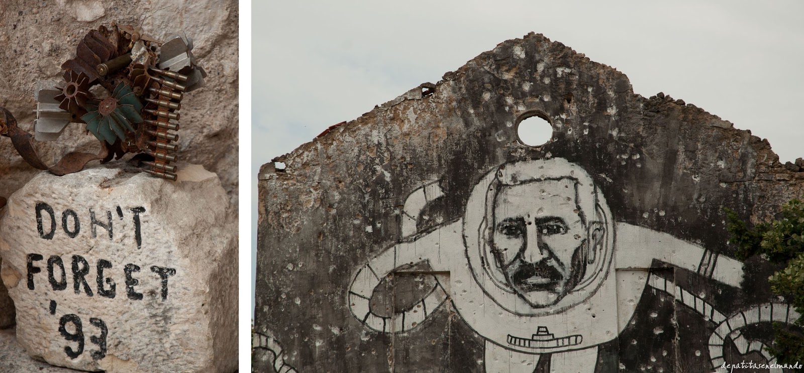 Señales de la guerra en Mostar