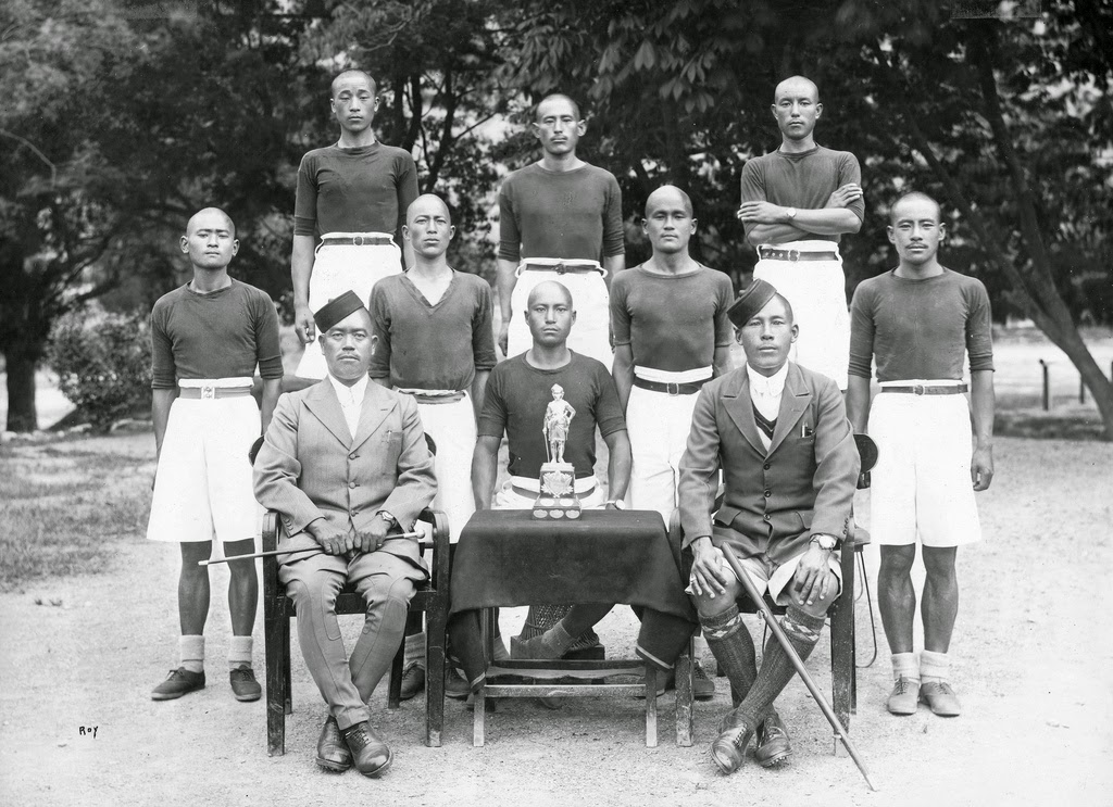 Subedar Kharaksing Gurung and his winning Khud Race runners of the 2nd Battalion 1936-1937