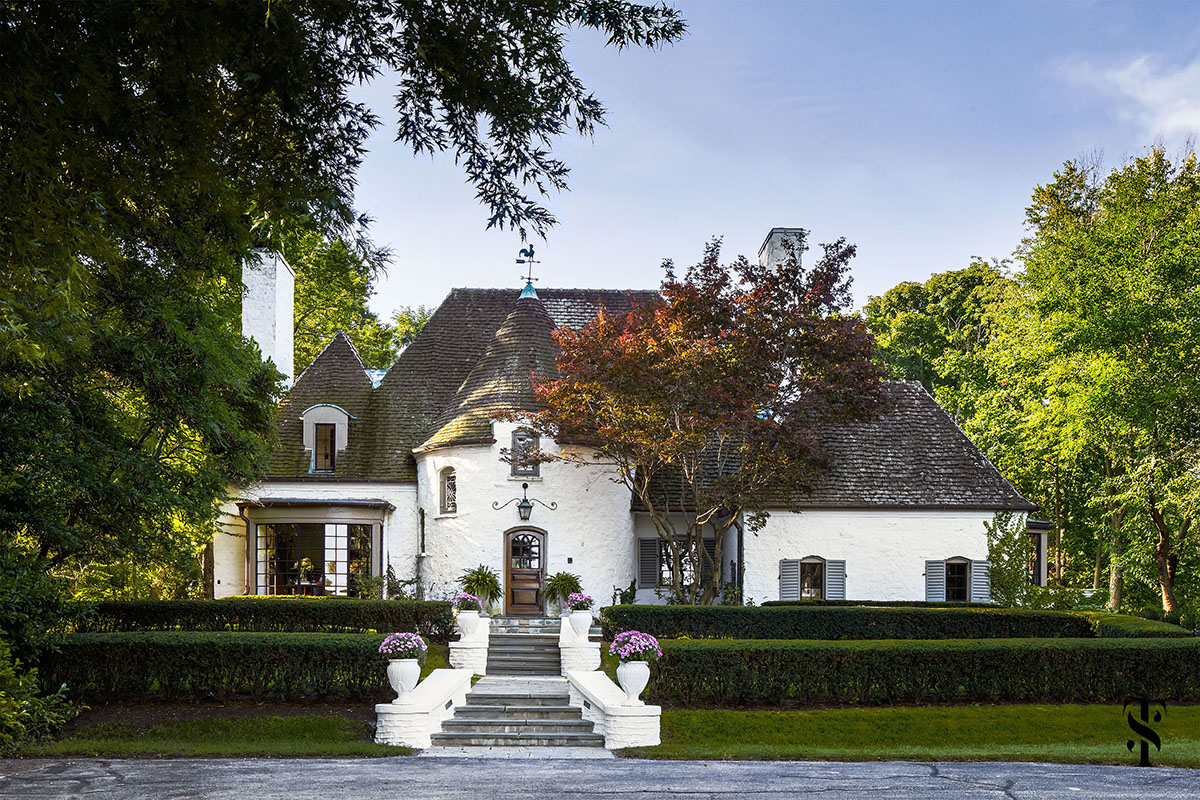 Exterior of French Tudor Renovated by Summer Thornton on Hello Lovely