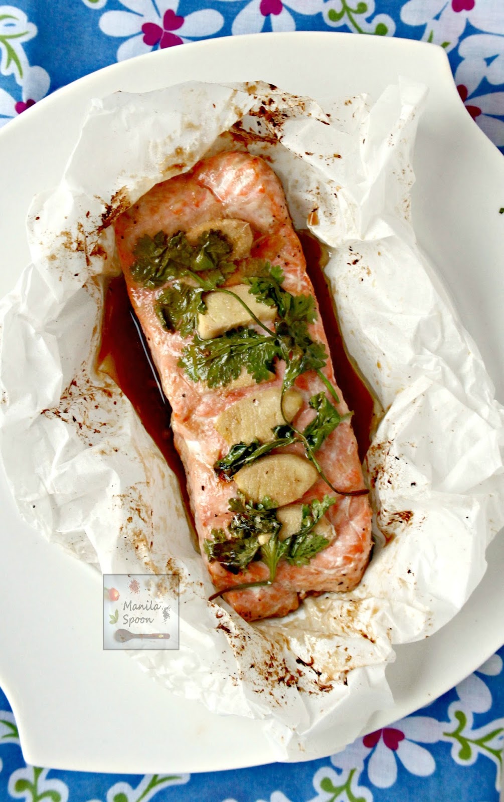 Salmon En Papillote with Ginger and Sesame Sauce - Manila Spoon