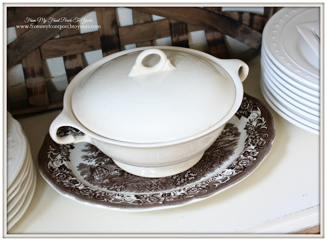 Vintage Ironstone Soup Tureen-- Vintage Pie Safe-From My Front Porch To Yours