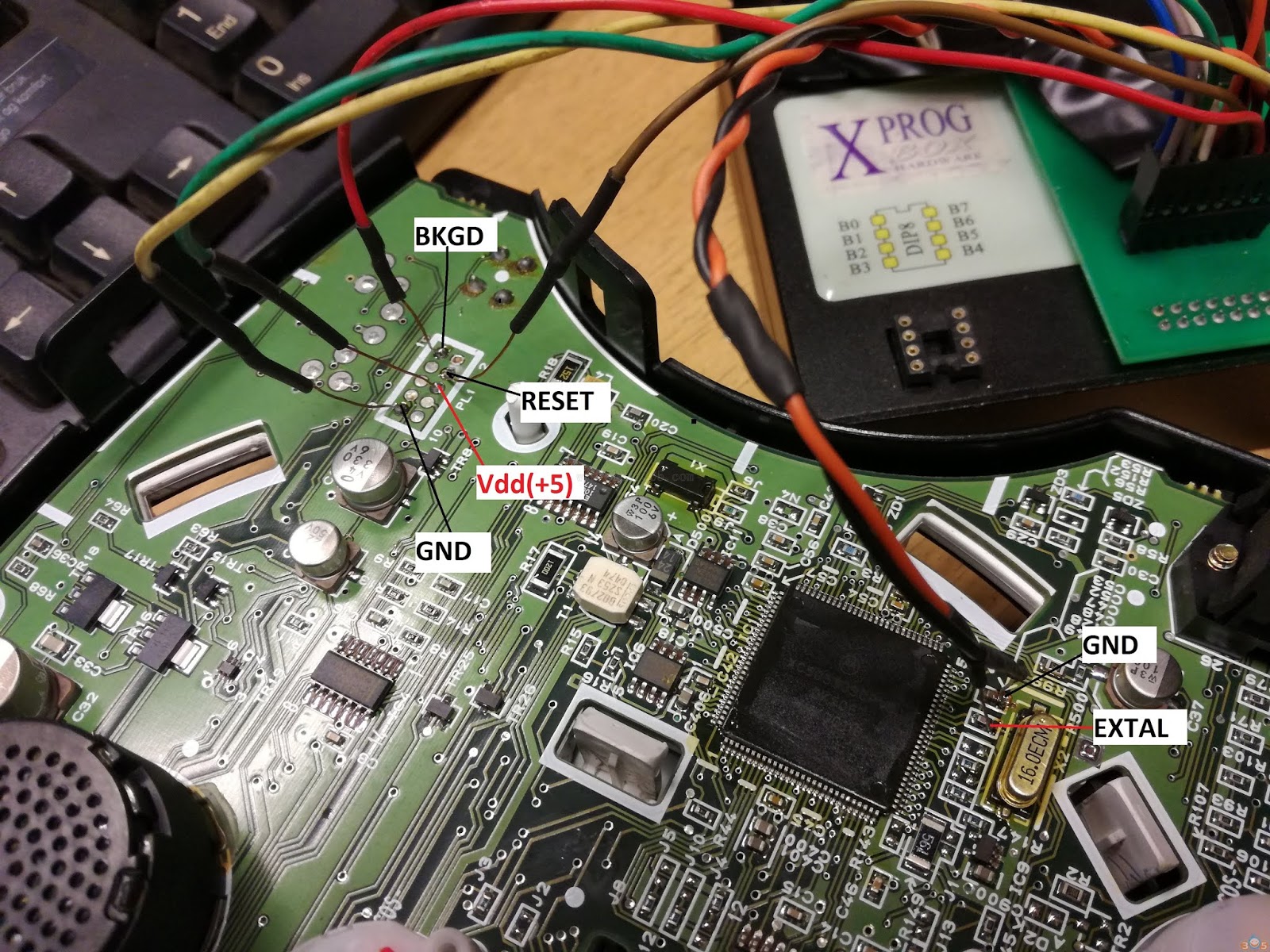 Mini Cooper dash MCU 0K50E Pinout to Xprog OBD2 Diagnostic Tools