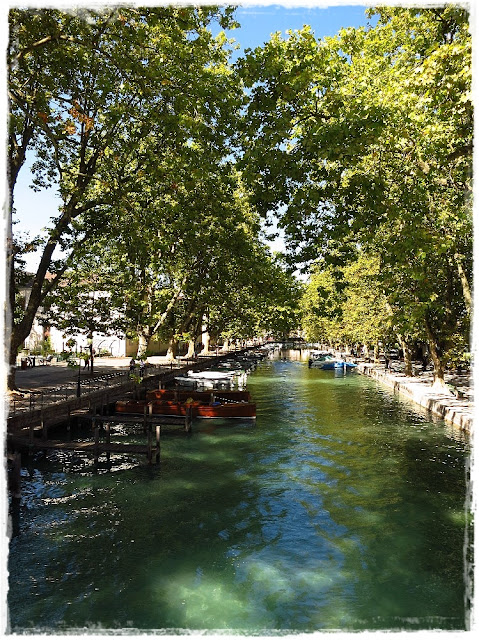 View from the Pont des Amours bridge in Annecy, France.