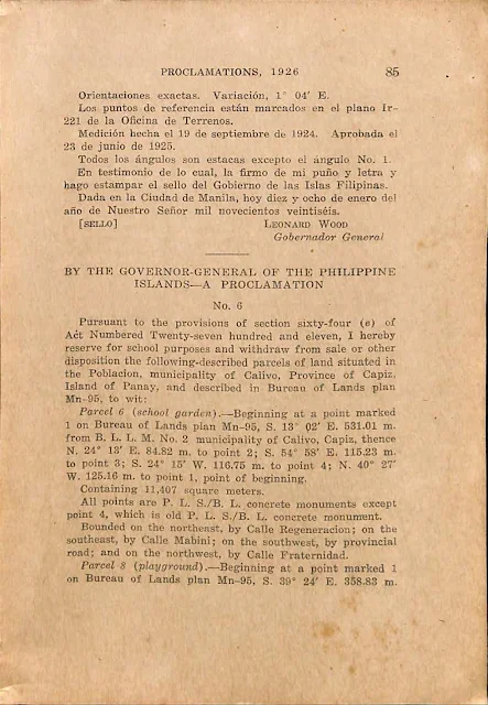 Proclamation No. 5 series of 1926 reserving Fortune Island for lighthouse use, Spanish version, continued. Proclamation No. 5 series of 1926 reserving Fortune Island for lighthouse use, Spanish version, continued.