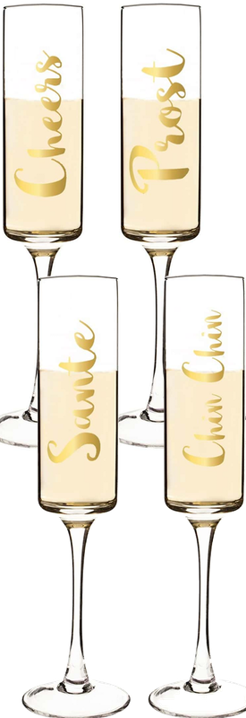 CATHY'S CONCEPTS 'Cheers' Champagne Flutes (set of 4)