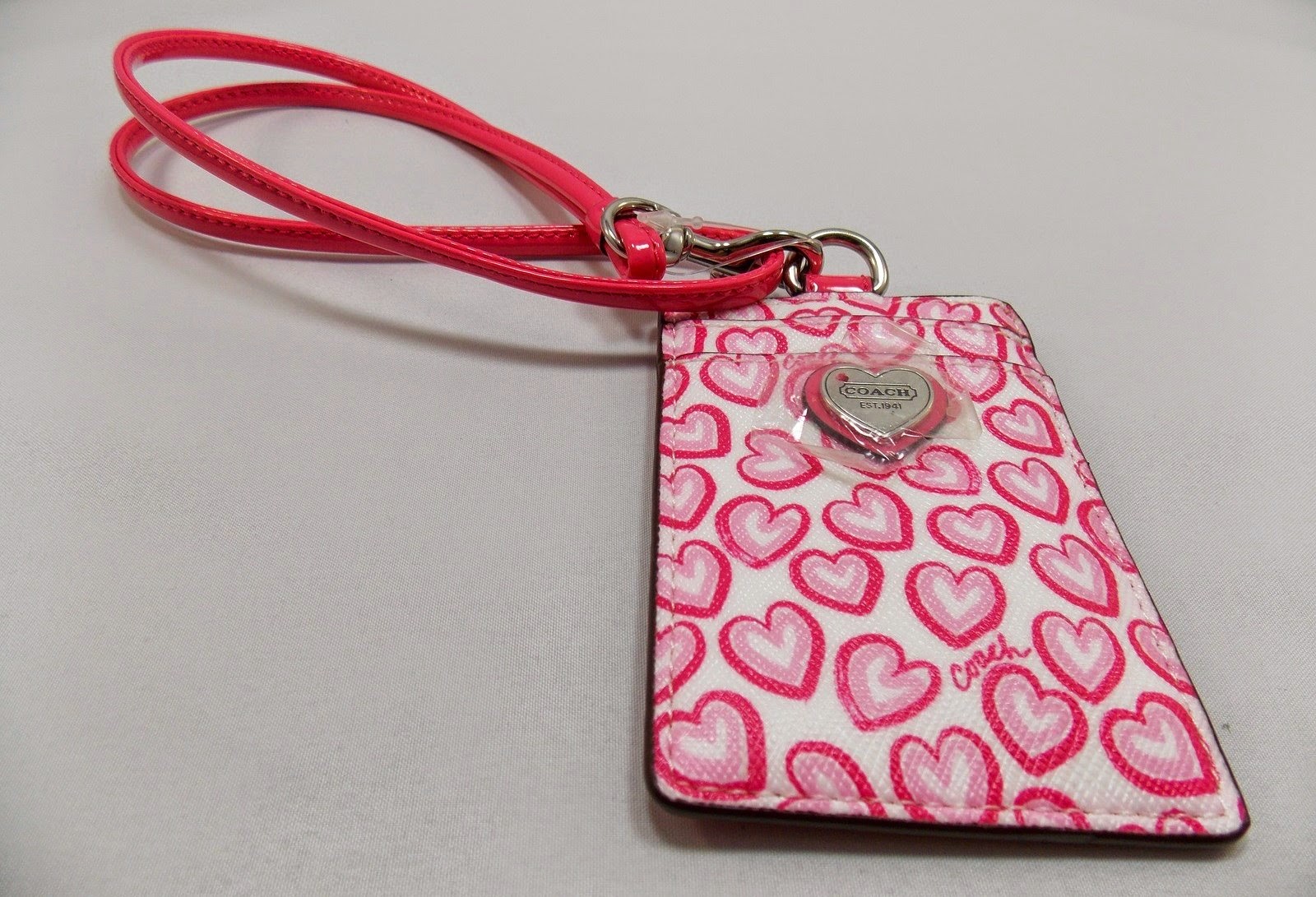 Coach ID Lanyard Heart Printed