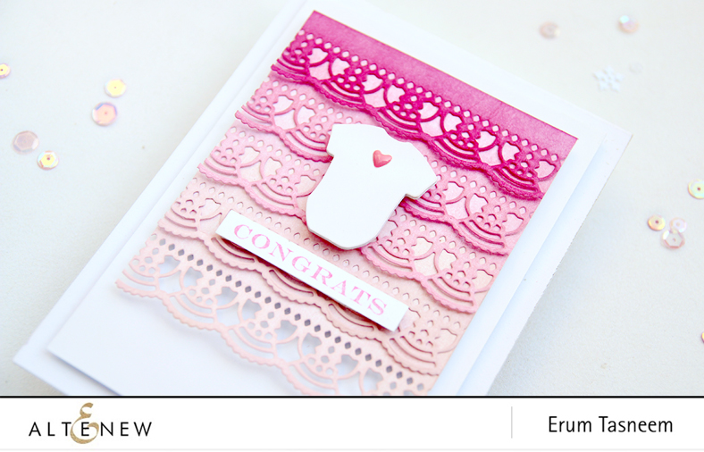Altenew Creative Edges: Lace Die | Little one Stamp and Die Set | Sentiment and Quotes Stamp Set | Erum Tasneem | @pr0digy0