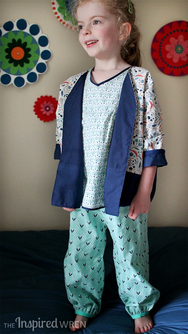 Showcasing the Cloud9 Wildwood Fabric Collection by Elizabeth Olwen, perfect for sewing a set of children's pajamas. | The Inspired Wren