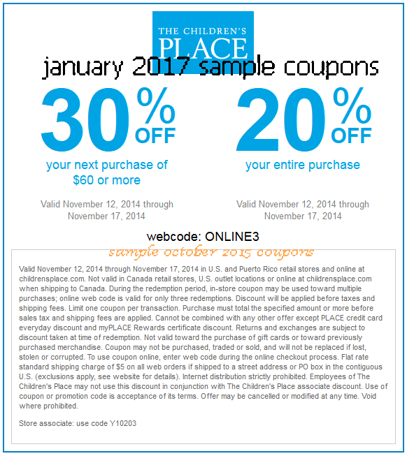 Free Promo Codes and Coupons 2023 Childrens Place Coupons