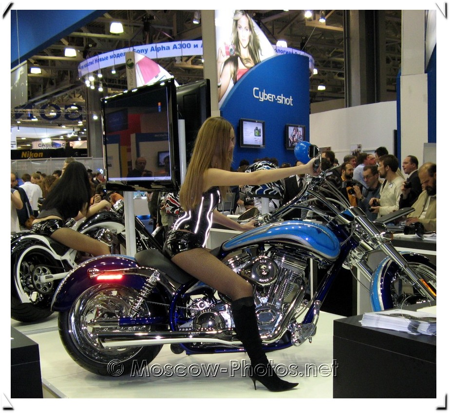 Girls on motorcycles at Photoforum - 2008
