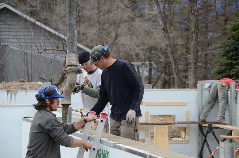 Windermere Green Home: Basement - pouring walls and dimple board