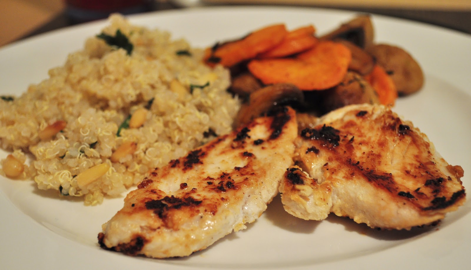 My Tiny Oven Yogurt Marinated Chicken with Roasted Veggies and Quinoa