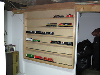 Installed model train display case