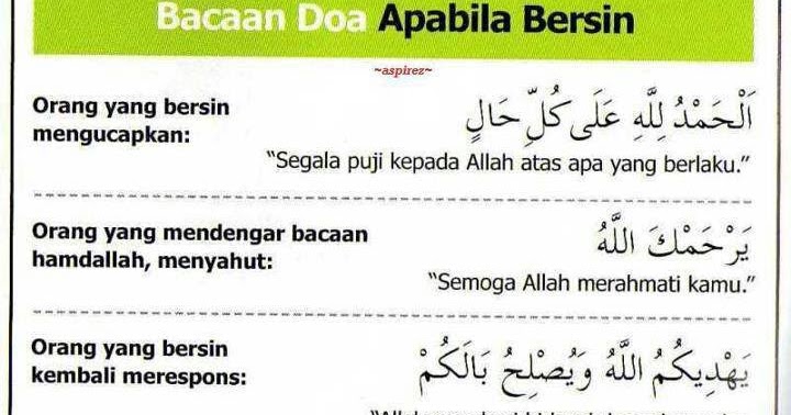 Download Doa Bersin Dan Saat Mendengar Bersin Sunnah Arti Dan Hadist Data Islami