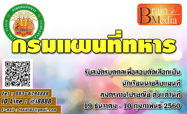 กรมแผนที่ทหาร เปิดสอบ งานราชการ