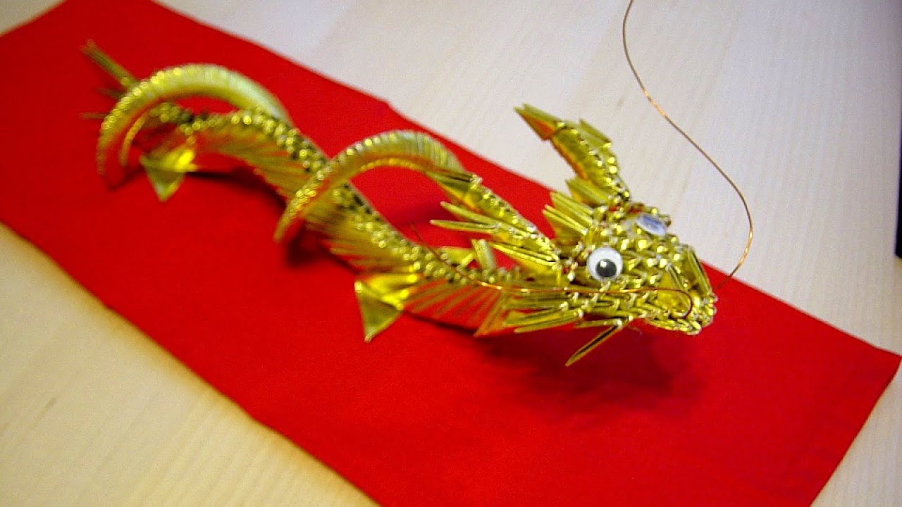 новогодняя поделка дракон. оригами китайский дракон. объемный квиллинг дракон. китайский дракон из бумаги. китайский дракон своими руками.