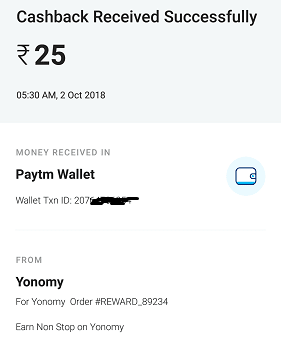 yonomy paytm payment proof