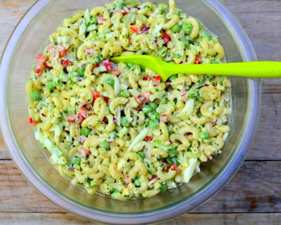 Best-Ever Macaroni Salad, the summer classic, just better ♥ KitchenParade.com. Great crunch, thanks to six different vegetables in a light and bright savory dressing. Budget Friendly. Potluck and Party Friendly. Weight Watchers Friendly.