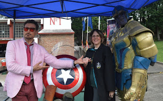 Comic Convention Uruguay. Braulio Ledezma Tony Stark mexicano Graciela Guffanti  Leo Aguilera Thanos