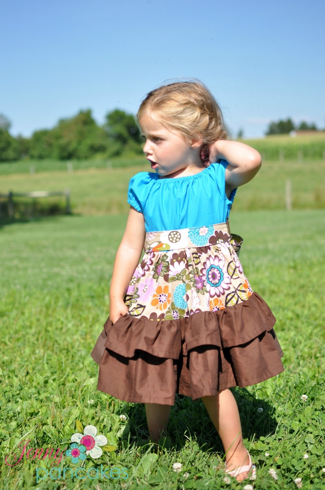 Ruffled Peasant Dress Sewing Pattern, Allana Ruffled Peasant Dress