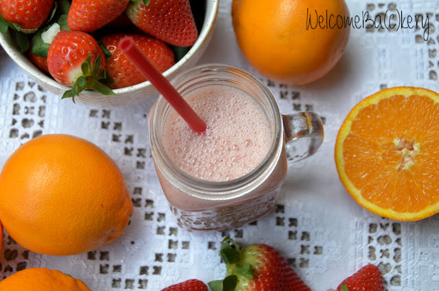 smoothie fragole e arancia