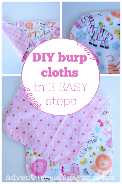 DIY Burp Cloth in 3 Easy Steps collage