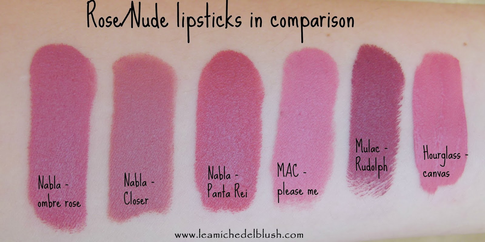 Rose Nude Lipsticks In Comparison