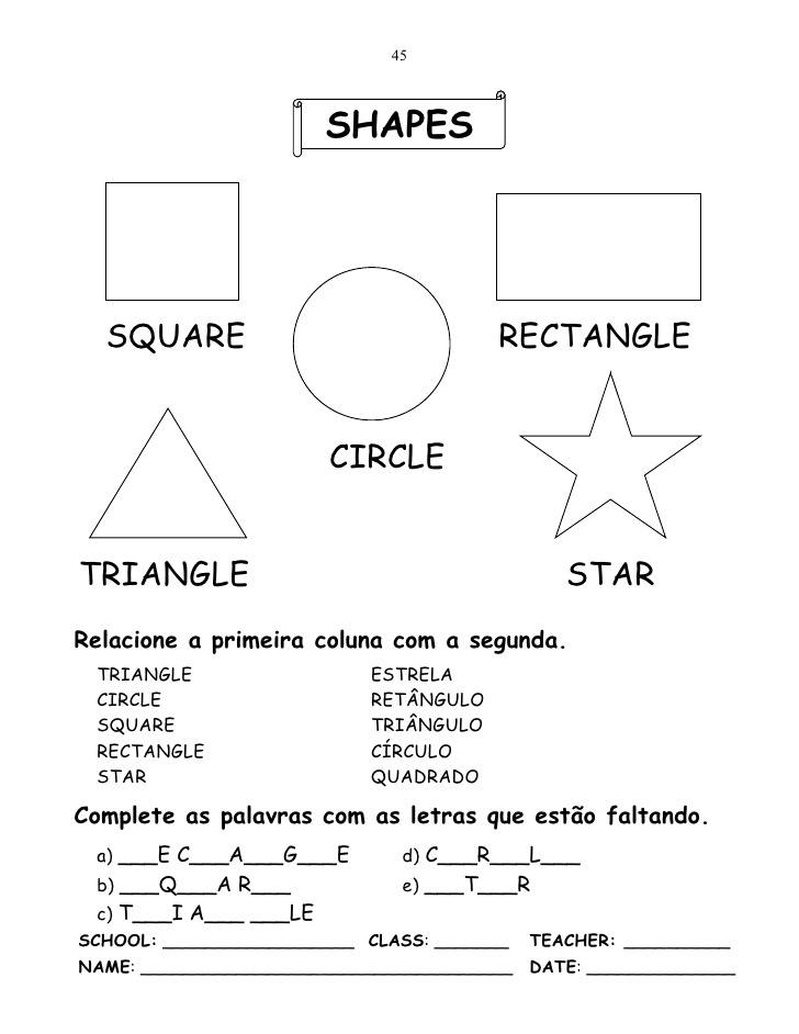 Inglês no dia a dia: Formas Geométricas 1 - (Shapes)