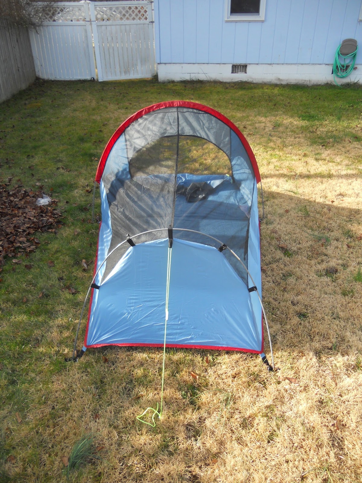 Texsport Saguaro Bivy Shelter Tent Assembled from Rear