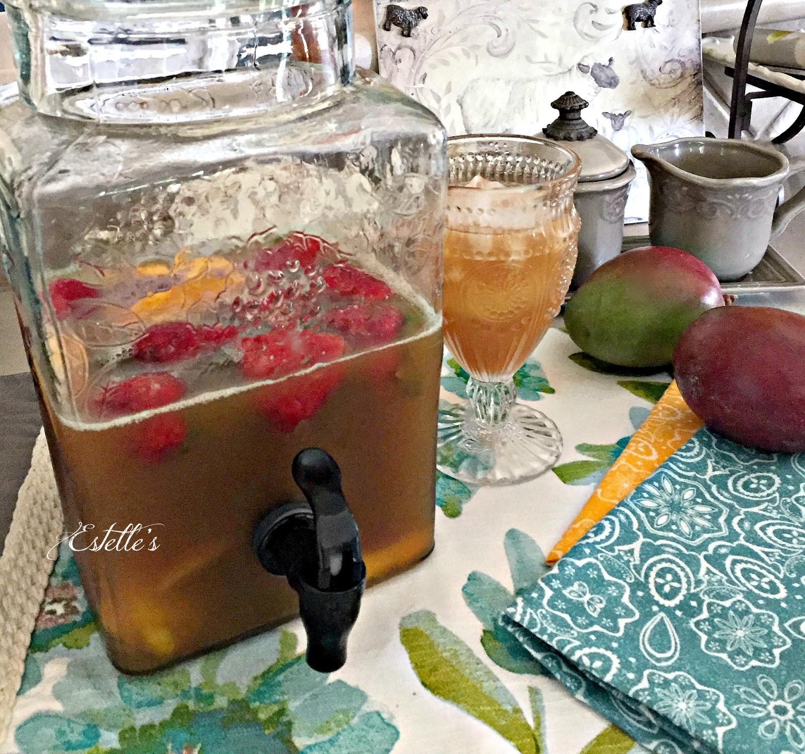 Estelle's MANGO FRUIT TEA FOR THE FOURTH OF JULY
