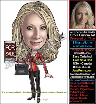 Real Estate Agent Caricature For Sale Sign
