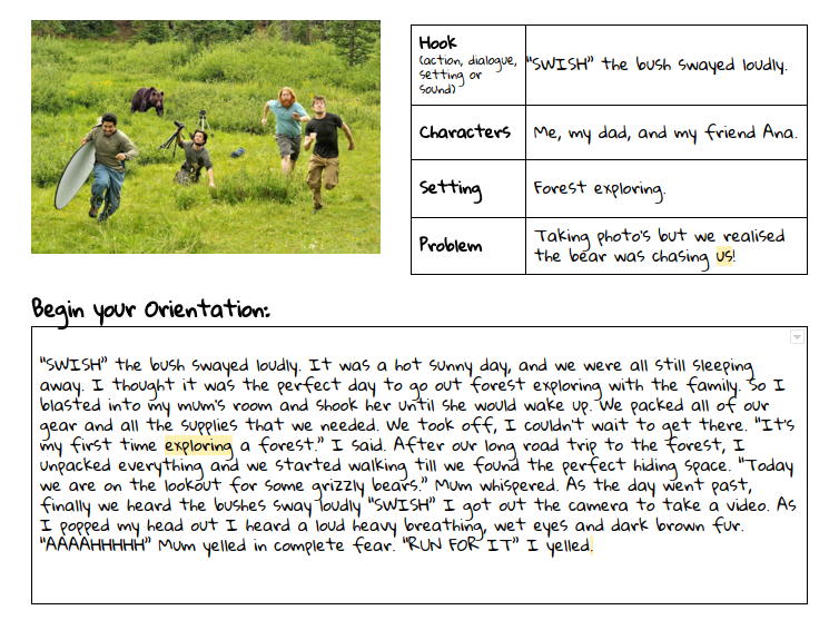 How to write an orientation for a short story image