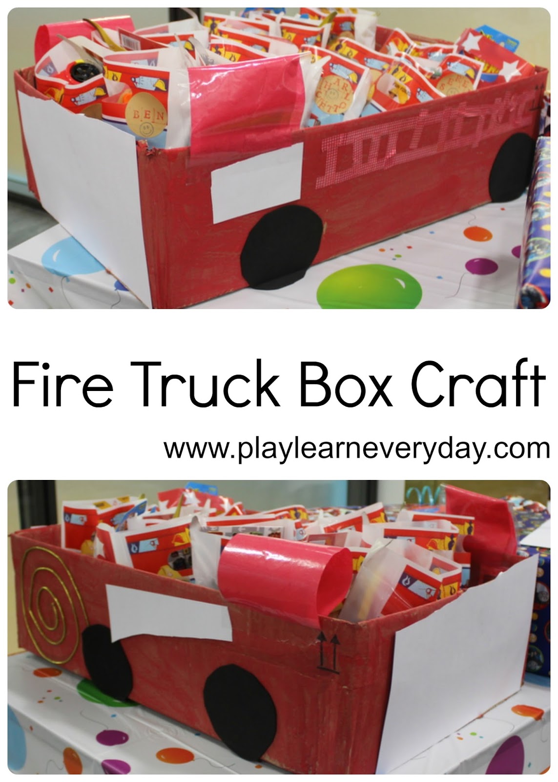 Fire Truck Box Craft Play and Learn Every Day